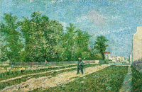Vincent van Gogh A Suburb of Paris with a Man Carrying a Spade
