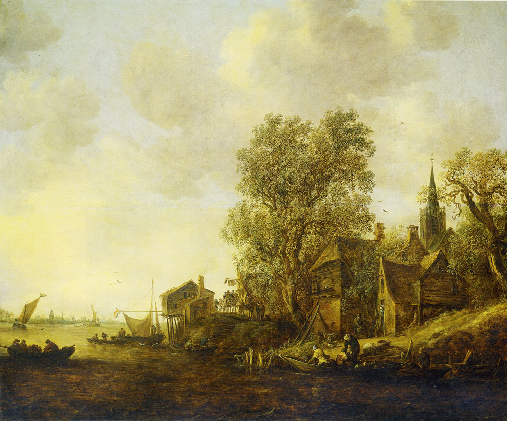 Jan van Goyen - View of a Town on a River