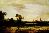 Anthonie van Borssom Landscape with a city in the background