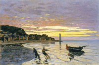 Claude Monet Towing a Boat, Honfleur