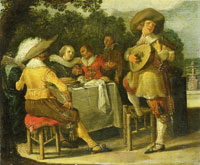 Attributed to Dirck Hals An Outdoor Party