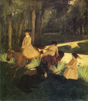 Edgar Degas Children and Ponies in a Park