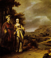 Ferdinand Bol Anna van Erckel and Erasmus Scharlaken as Rebecca and Isaac