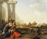 Jan Baptist Weenix Italian Peasants among Ruins