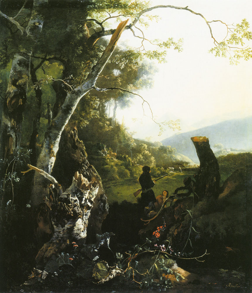 Adam Pijnacker - Landscape with Hunters