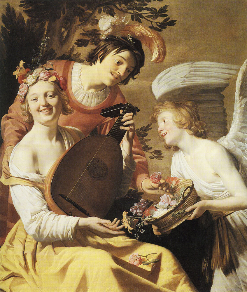 Gerard van Honthorst - Shepherdess with a Lute, Shepherd and Cupid