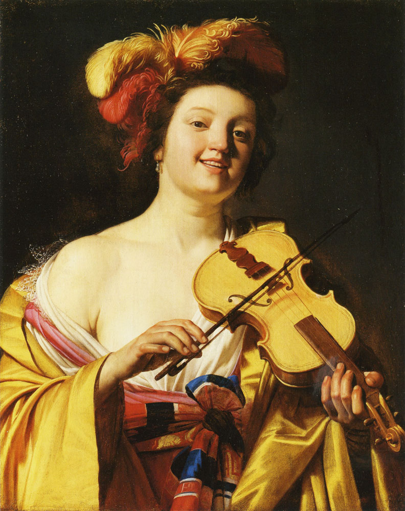 Gerard van Honthorst - Young Woman Playing a Violin