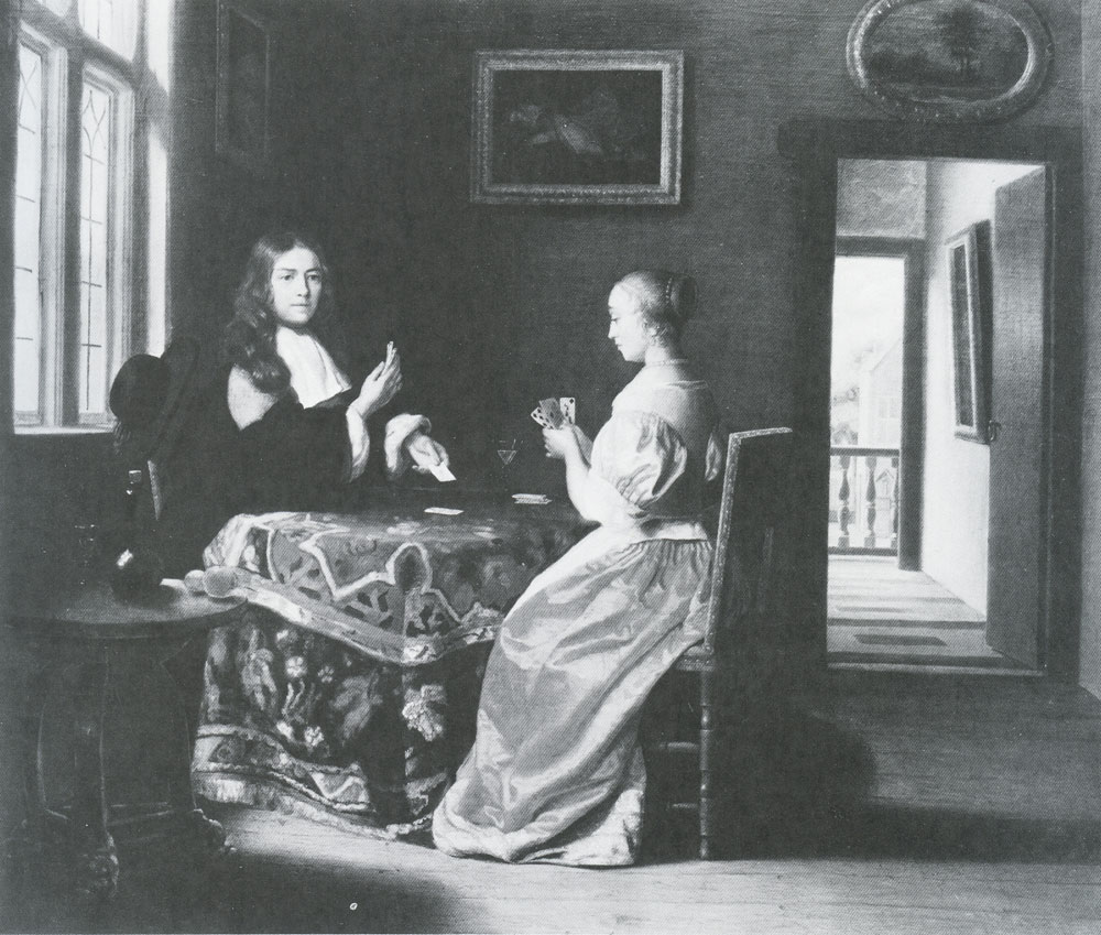 Samuel van Hoogstraten - An Elegant Couple Playing Cards