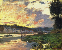 Claude Monet The Seine at Bougival, Evening