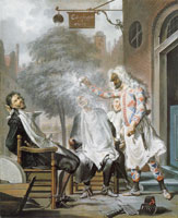 Cornelis Troost Harlequin, Magician and Barber: the Deceived Rivals