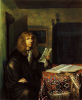Gerard ter Borch Portrait of a man reading a coranto