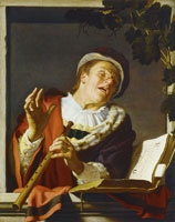 Gerard van Honthorst Singing Elder with a Flute