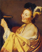 Gerard van Honthorst Woman Playing a Lute