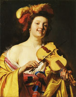 Gerard van Honthorst Young Woman Playing a Violin