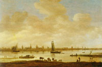 Jan van Goyen View of an Imaginary Town Across a River, with the Tower of Saint Pol in Vianen