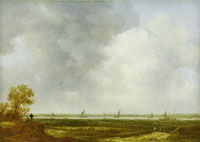 Jan van Goyen Panoramic View of a River with Low-Lying Meadows