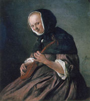 Jan Steen Woman Playing a Cittern
