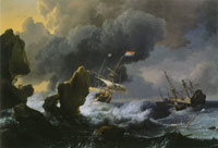 Ludolf Backhuysen Ships in Distress off a Rocky Coast
