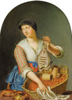 Willem van Mieris - Woman selling Fish