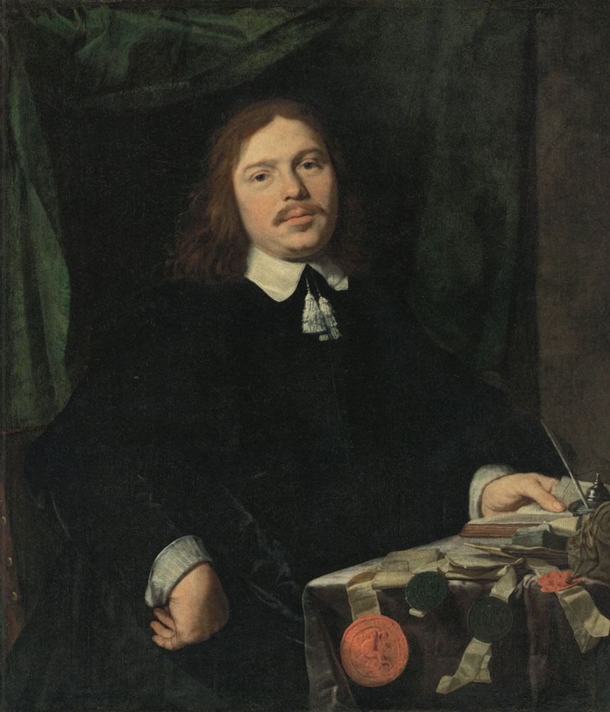 Bartholomeus van der Helst - Portrait of a Man at a Desk with Documents