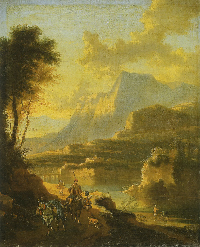 Jan Hackaert and Johannes Lingelbach - Mountain landscape