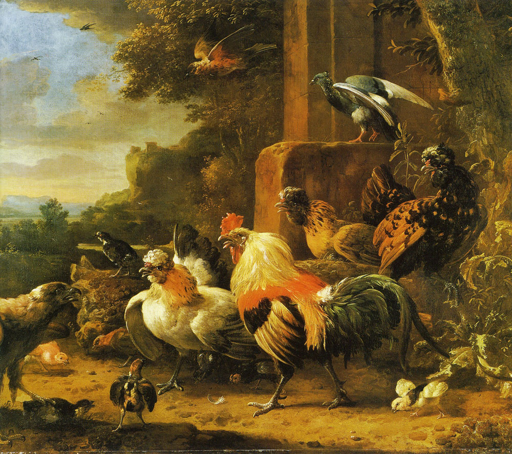 Melchior d'Hondecoeter - Bird of prey in a poultry yard
