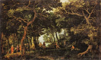 David Vinckboons Forest Landscape with Two of Christ's Miracles