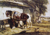 Alexandre-Gabriel Decamps Cart Horses