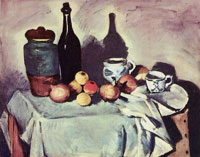 Paul Cézanne Still life: Pots, bottle, cup and fruit