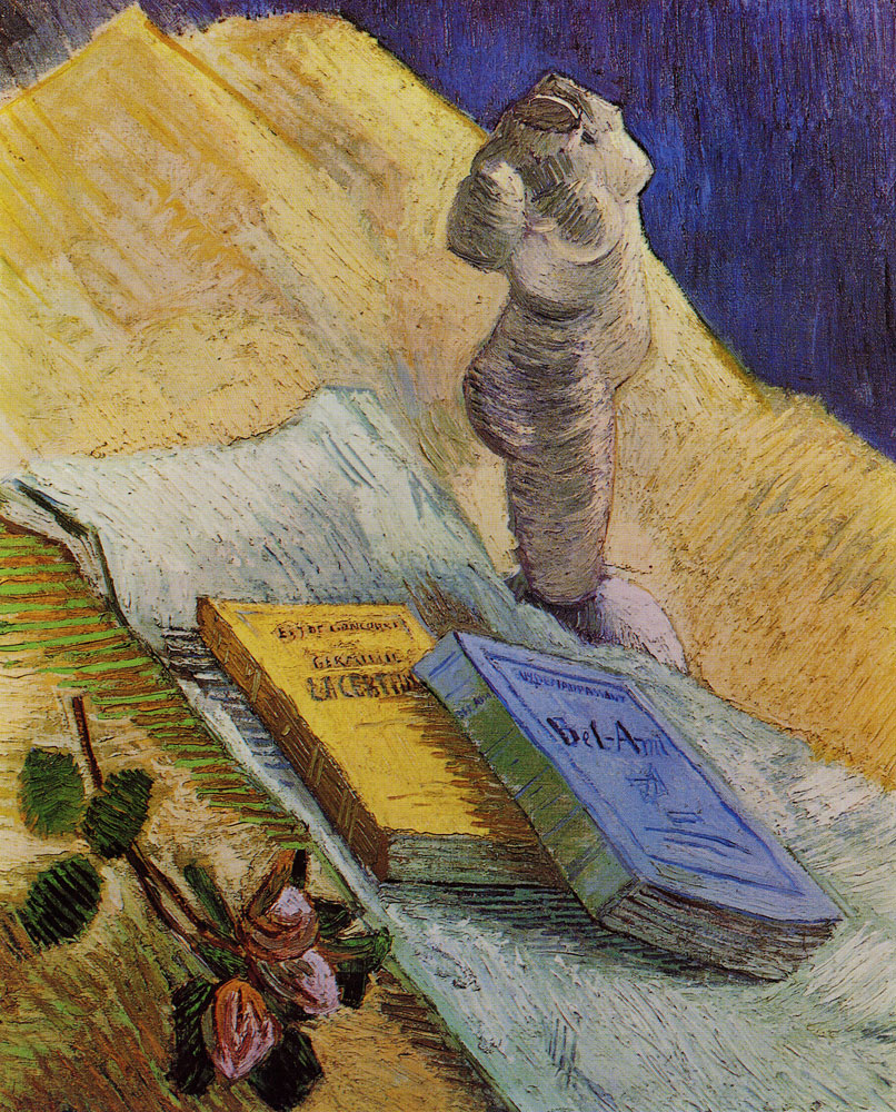Vincent van Gogh - Still life with plaster statuette, a rose, and two novels