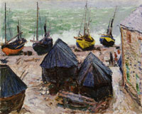 Claude Monet Boats on the Beach at Êtretat