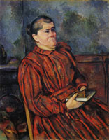 Paul Cézanne Woman in a Red-Striped Dress