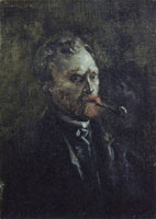 Vincent van Gogh Self-portrait with Pipe