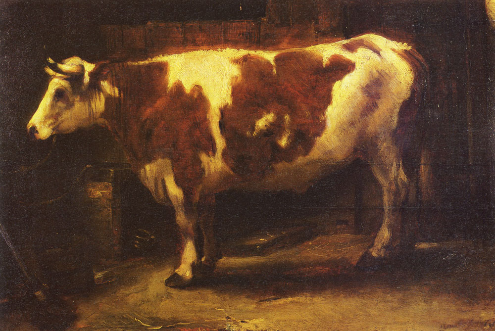 Jacobus Leveck - Cow in a Stable