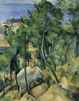 Paul Cézanne L'Estaque: Rocks, pines and sea