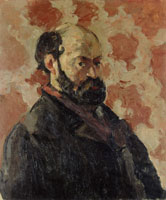 Paul Cézanne Self-portrait with a pink background