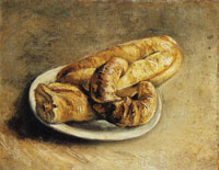 Vincent van Gogh A plate with rolls