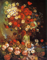 Vincent van Gogh Vase with poppies, daisies, cornflowers, and peonies