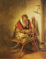 Nicolaes Maes Woman spinning