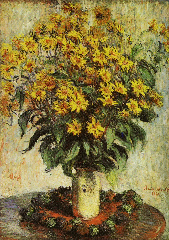 Claude Monet - Vase of chrysanthemums