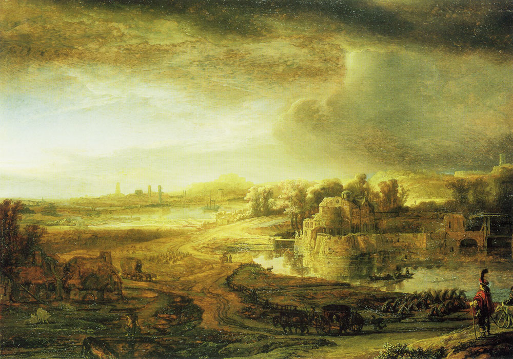 Attributed to Govert Flinck - Landscape with a Coach
