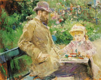 Berthe Morisot Eugene Manet with his Daughter at Bougival