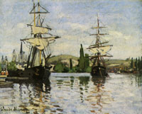 Claude Monet Ships at anchor on the Seine