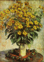 Claude Monet Vase of chrysanthemums