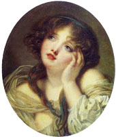 Ascribed to Jean-Baptiste Greuze Girl leaning on her Hand