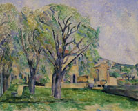 Paul Cézanne Chestnut trees and farm at the Jas de Bouffan