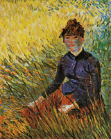 Vincent van Gogh Woman, sitting in the grass