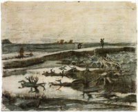 Vincent van Gogh Landscape with Bog-Oak Trunks