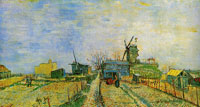 Vincent van Gogh Vegetable gardens in Montmartre and the Moulin de Blute-Fin