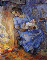 Vincent van Gogh Woman Sleeping near a Fire